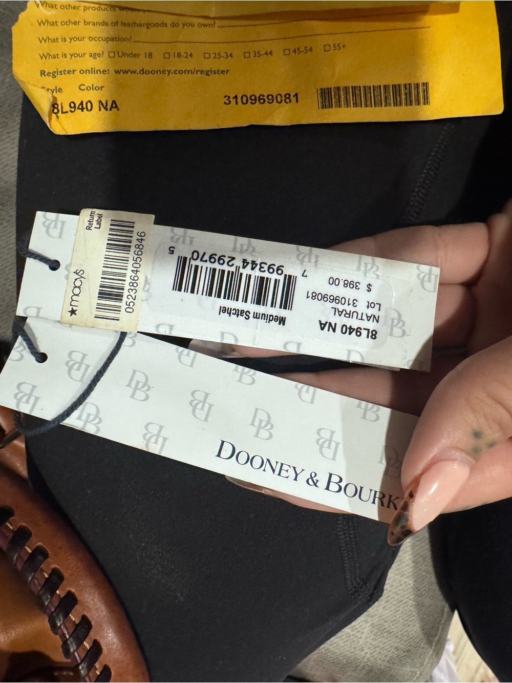 Dooney & Bourke Florentine Leather Satchel 8L940 Natural – Original Tags + Strap - Picture 3 of 4